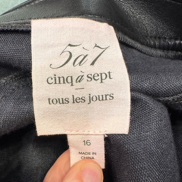 CINQ A SEPT Tana Faux Leather Midi Skirt in Black Size 16 VGUC - Picture 10 of 10